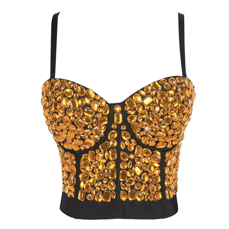 Megan Shapewear Crop Top with Stones and Cups