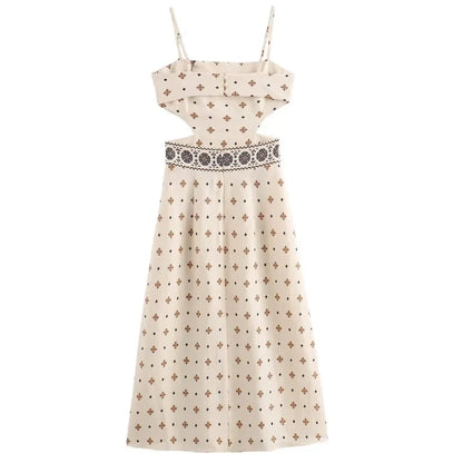 Glamour Print Summer Midi Dress