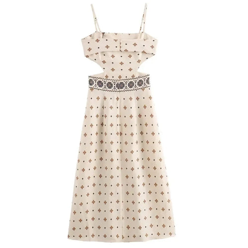 Glamour Print Summer Midi Dress