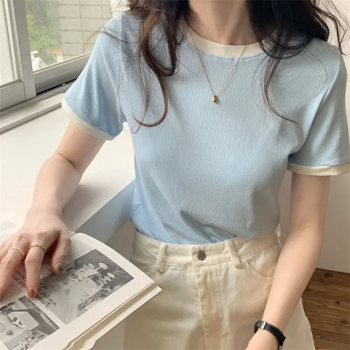 Casual Slim Fit Short Sleeve T-shirt Women's
