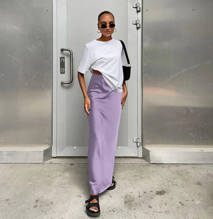Elegant Satin Black Trumpet Skirts Fashion