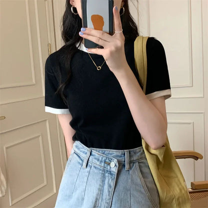 Casual Slim Fit Short Sleeve T-shirt Women's