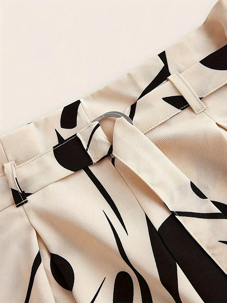 Maya Abstract Print Wide Leg Pants
