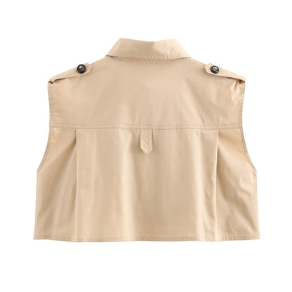 Anna Set Top + shorts elegant slim casual with zipper