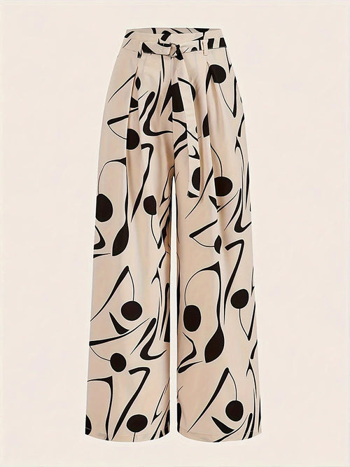 Maya Abstract Print Wide Leg Pants