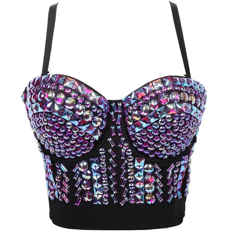 Megan Shapewear Crop Top with Stones and Cups