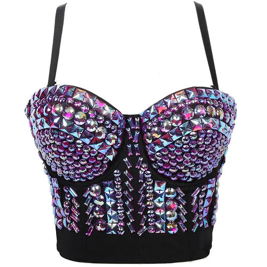 Megan Shapewear Crop Top with Stones and Cups