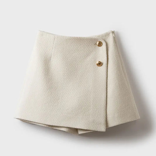 Autumn Winter Patchwork Zipper A-line Shorts