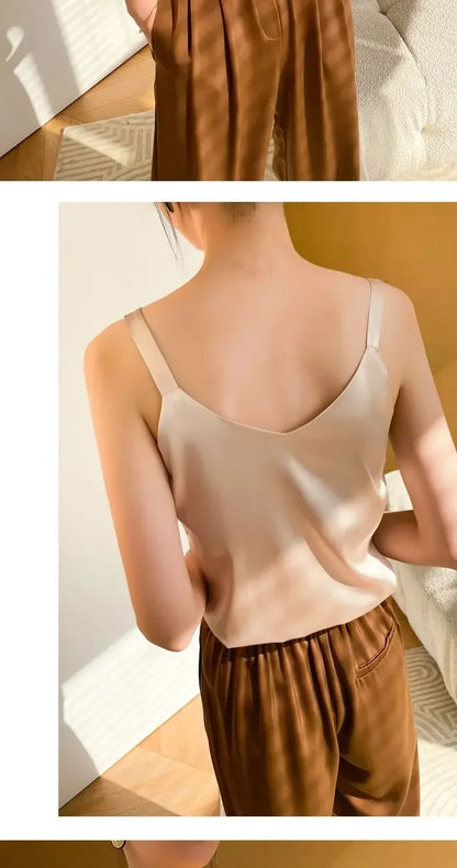 Black Satin Tank Top Fashion