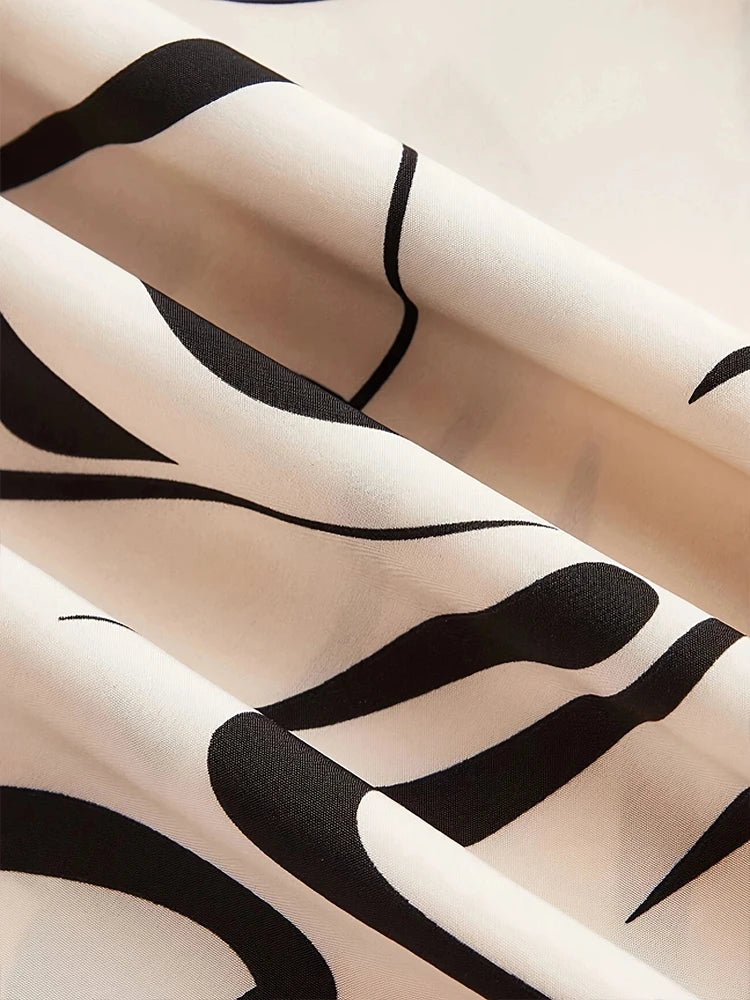Maya Abstract Print Wide Leg Pants