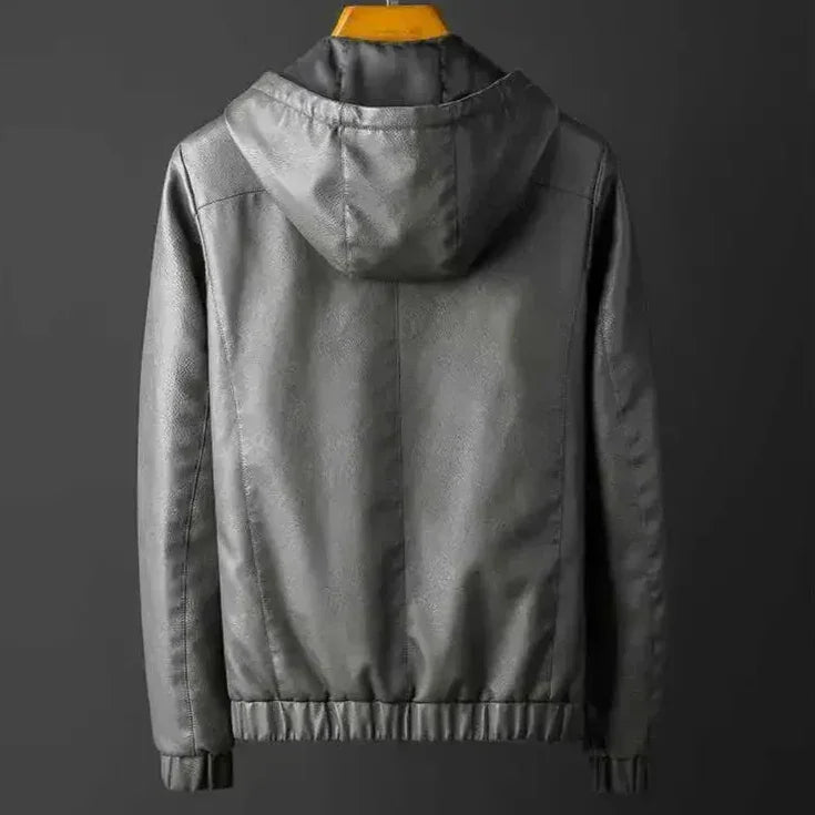 Rave Hooded Leather Jacket - Olympus Madrid