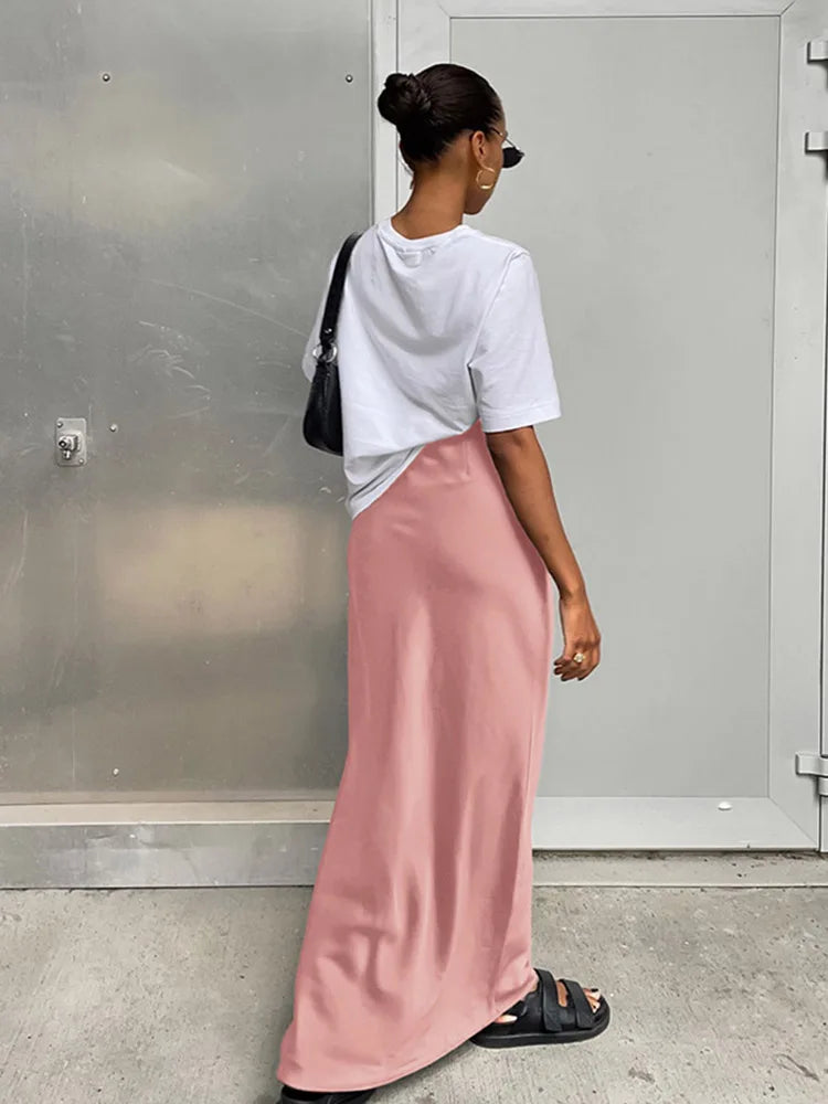 Elegant Satin Black Trumpet Skirts Fashion