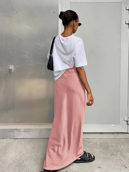 Elegant Satin Black Trumpet Skirts Fashion