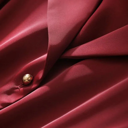 Vivian – Vintage Satin Draped Blouse