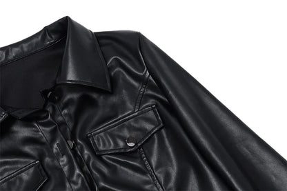 Candyhot Autumn Faux Leather Short Jacket