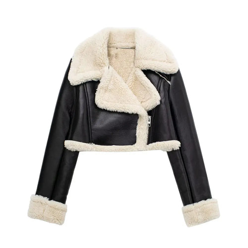 Jacket with Lining Women Fashion Solid Front Zipper