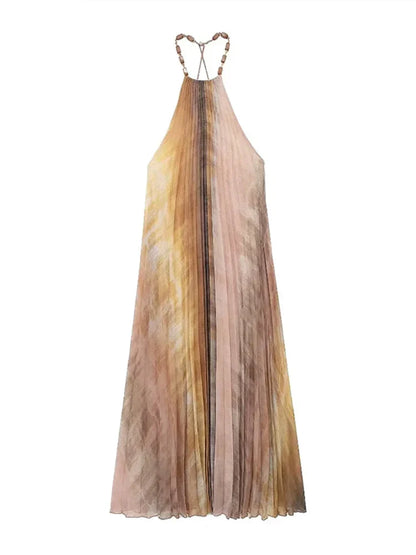 Aurélie Pleated Long Dress