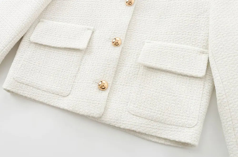 Mary 2 Piece Skirt and Jacket Set Off White