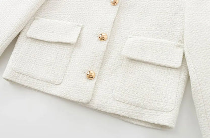 Mary 2 Piece Skirt and Jacket Set Off White