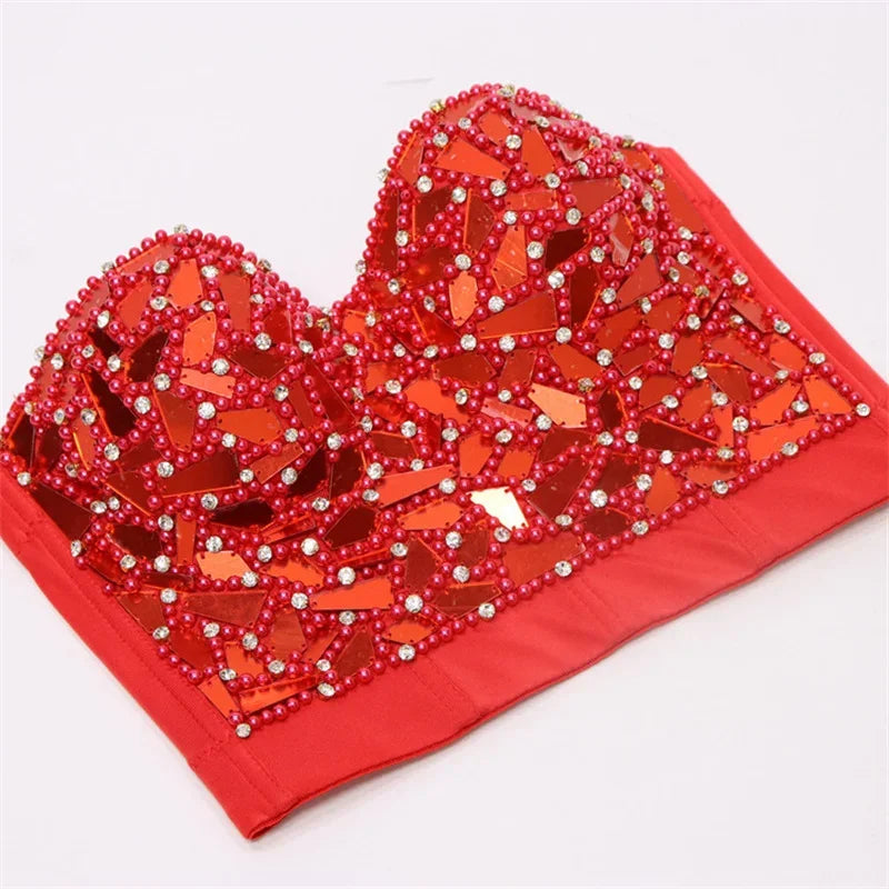 Megan Shapewear Crop Top with Stones and Cups