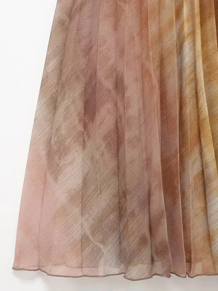 Aurélie Pleated Long Dress
