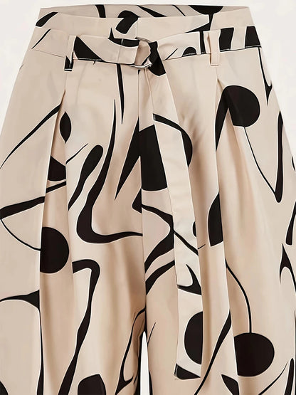 Maya Abstract Print Wide Leg Pants