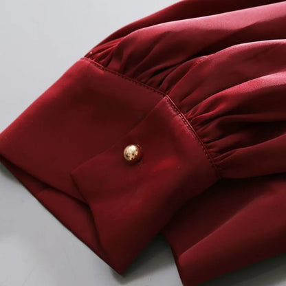 Vivian – Vintage Satin Draped Blouse