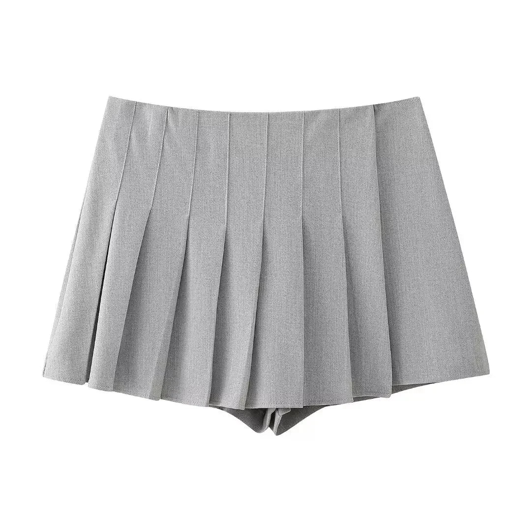 Milenna 2-piece set in grey with vintage side zipper