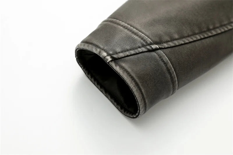 Women's washed leather jacket