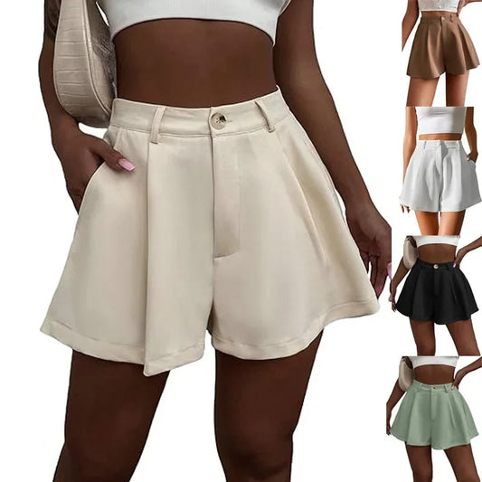 Elegant High Waist Wide Leg Women's Short