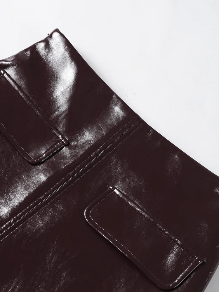 Tiffany leather coat and skirt set