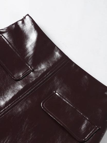 Tiffany leather coat and skirt set