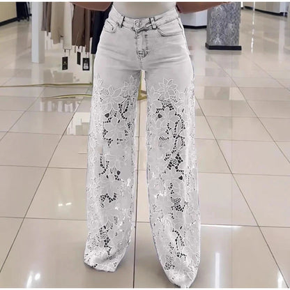 Bella High Waist Lace Denim Jeans