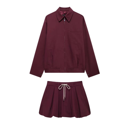 Stella 2 Piece Set Velvet Jacket Mini Skirt
