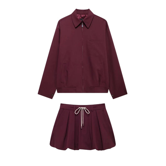 Stella 2 Piece Set Velvet Jacket Mini Skirt