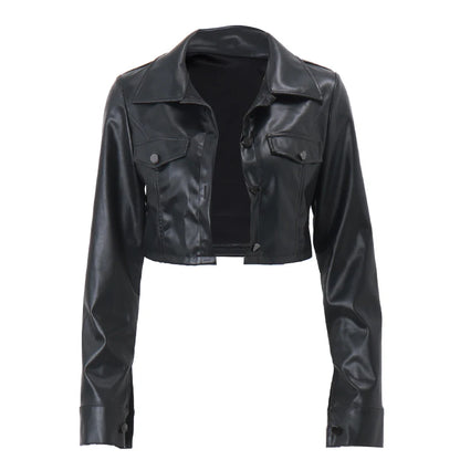 Xeemilo Autumn Faux Leather Short Jacket