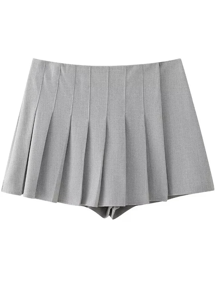 Milenna 2-piece set in grey with vintage side zipper