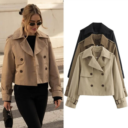 Women's vintage cropped Jacket Linna spring autumn streetwear